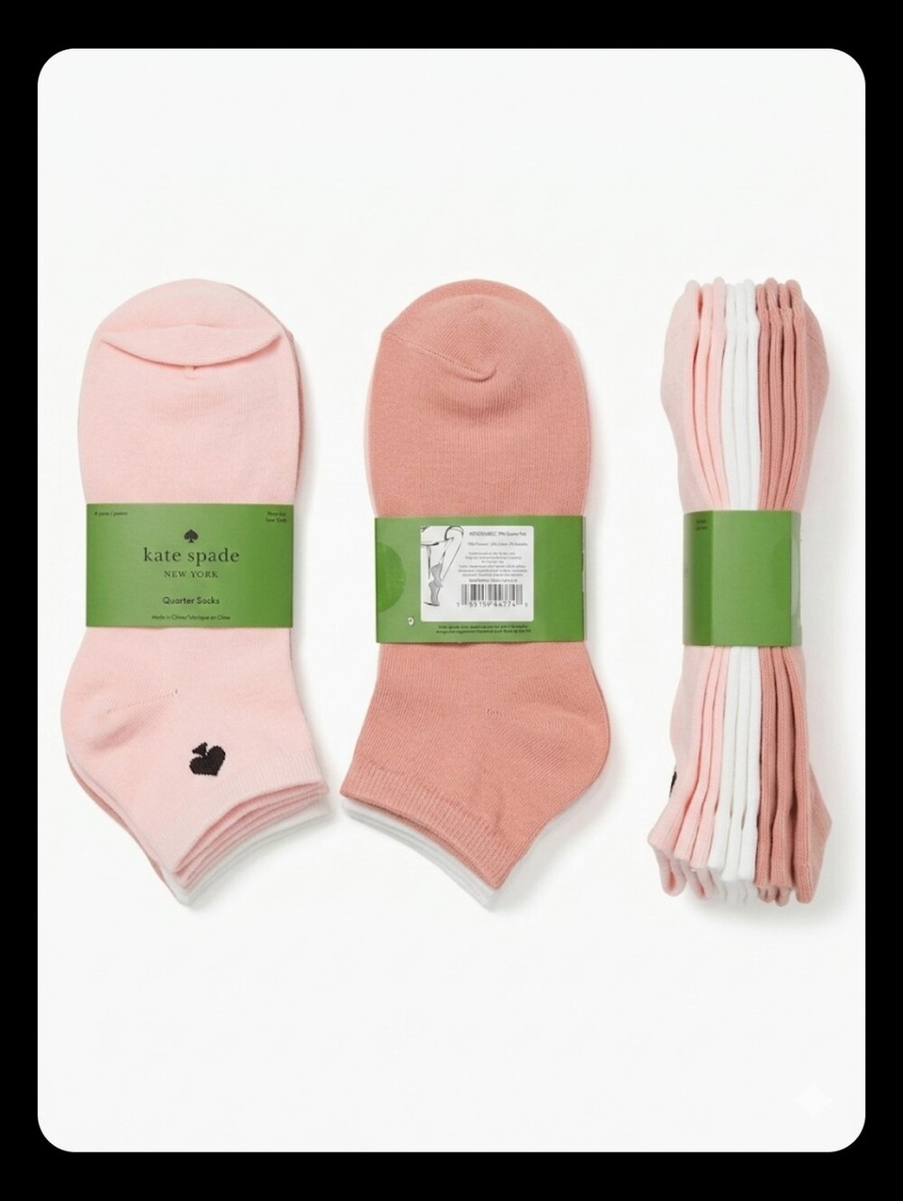 Bundle of 6 Kate Spade Pairs of Socks, NWT